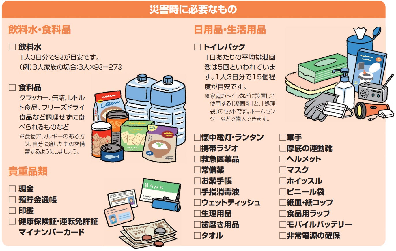災害時に必要なもの
